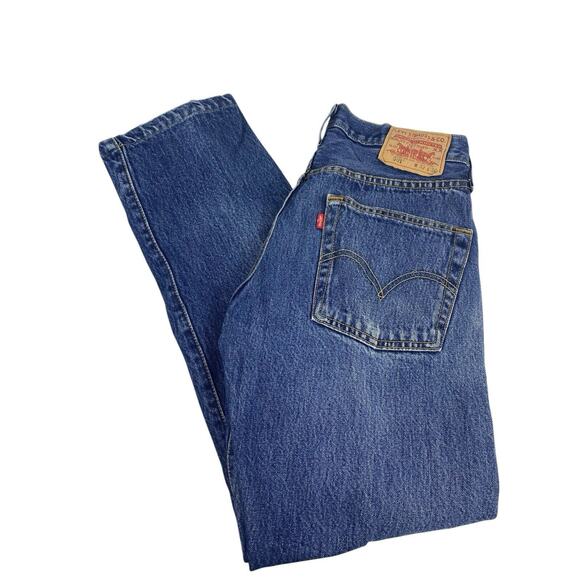 Vintage Levis 501 Jeans 32x30 Fly Button Y2K 2000s Mens Straight Leg Med Wash - Picture 3 of 14